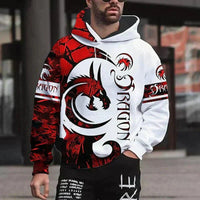 Thumbnail for 3D Dragon Printed Men's Oversized Hoodie Sweatshirt - Affordable streetwear  from swagstreet wear - Just £29.99! Shop now at swagstreet wear