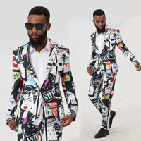 Thumbnail for Autumn Graffiti Print Men's Suit Set - Affordable streetwear  from swagstreet wear - Just £131.99! Shop now at swagstreet wear