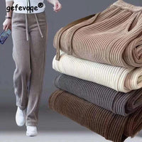Thumbnail for Autumn Winter Velvet Corduroy Wide Leg Pants - Affordable streetwear  from swagstreet wear - Just £31.99! Shop now at swagstreet wear