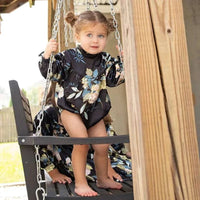 Thumbnail for Blue Floral Satin Garden Dress Set for Girls - Sweet Kids Fashion Collection - Affordable streetwear  from swagstreet wear - Just £39.99! Shop now at swagstreet wear
