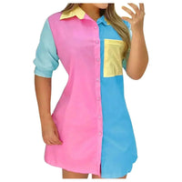 Thumbnail for Boho Chic Colorblock Dress - Affordable streetwear  from swagstreet wear - Just £30.99! Shop now at swagstreet wear