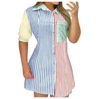 Thumbnail for Boho Chic Colorblock Dress - Affordable streetwear  from swagstreet wear - Just £30.99! Shop now at swagstreet wear