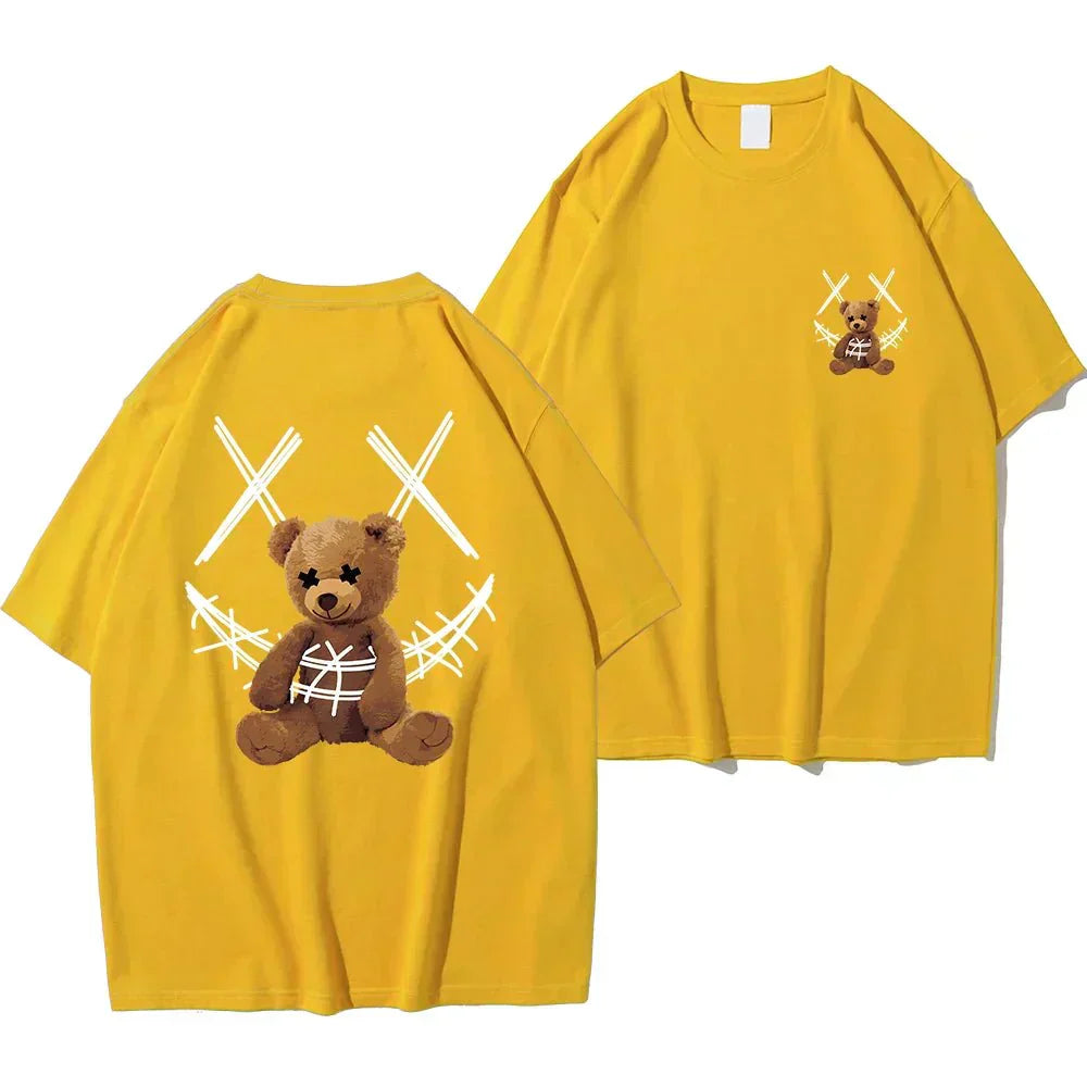 Brown Bear Pattern Printed Men's T-Shirt - Casual, Oversized, and Comfortable - Affordable streetwear  from swagstreet wear - Just £19.99! Shop now at swagstreet wear