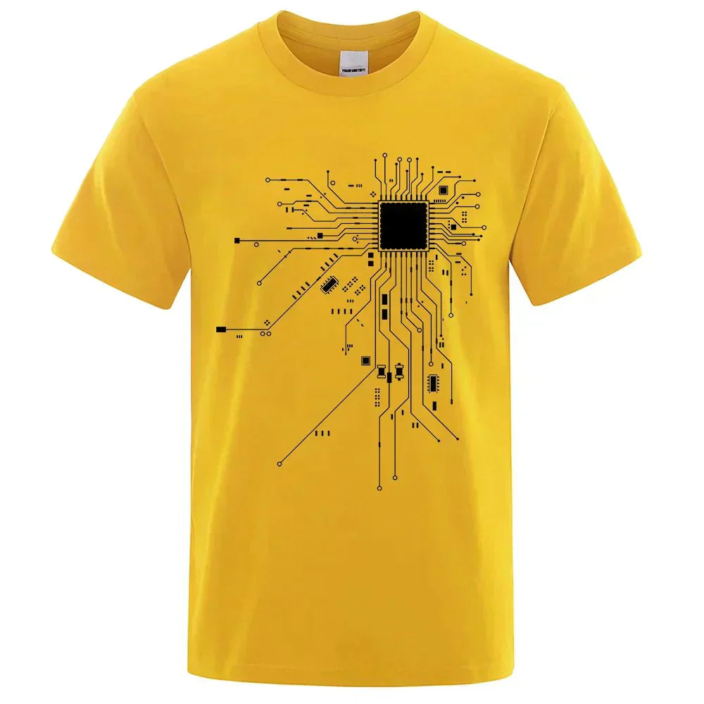 Circuit Diagram Print Cotton T-shirt - Men's Summer Fashion Tee - Affordable streetwear  from swagstreet wear - Just £17.99! Shop now at swagstreet wear