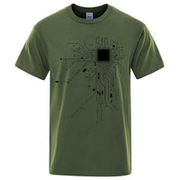 Thumbnail for Circuit Diagram Print Cotton T-shirt - Men's Summer Fashion Tee - Affordable streetwear  from swagstreet wear - Just £17.99! Shop now at swagstreet wear