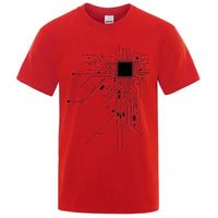Thumbnail for Circuit Diagram Print Cotton T-shirt - Men's Summer Fashion Tee - Affordable streetwear  from swagstreet wear - Just £18.99! Shop now at swagstreet wear