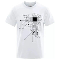 Thumbnail for Circuit Diagram Print Cotton T-shirt - Men's Summer Fashion Tee - Affordable streetwear  from swagstreet wear - Just £19.99! Shop now at swagstreet wear