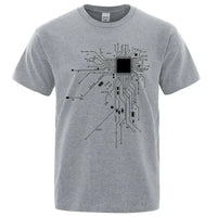 Thumbnail for Circuit Diagram Print Cotton T-shirt - Men's Summer Fashion Tee - Affordable streetwear  from swagstreet wear - Just £19.99! Shop now at swagstreet wear