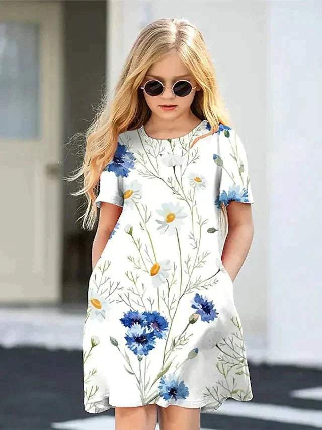Girls' Summer Knee-Length Pocket Dress - Affordable streetwear  from swagstreet wear - Just £19.99! Shop now at swagstreet wear