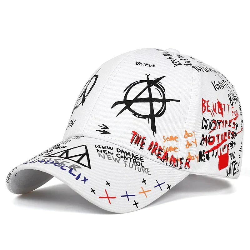 Graffiti Print Cotton Baseball Cap - Unisex Fashion Hat - Affordable streetwear  from swagstreet wear - Just £11.99! Shop now at swagstreet wear