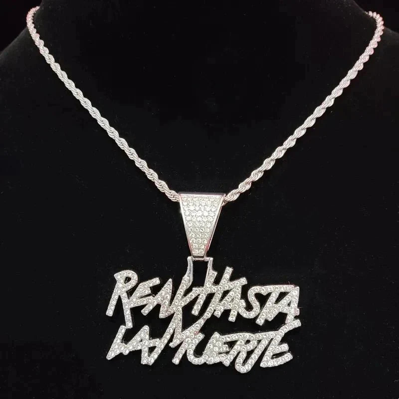 Iced Out Letter Pendant Necklace with Cuban Chain - Hip Hop Fashion Jewelry - Affordable streetwear  from swagstreet wear - Just £12.99! Shop now at swagstreet wear
