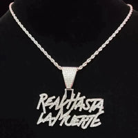 Thumbnail for Iced Out Letter Pendant Necklace with Cuban Chain - Hip Hop Fashion Jewelry - Affordable streetwear  from swagstreet wear - Just £12.99! Shop now at swagstreet wear
