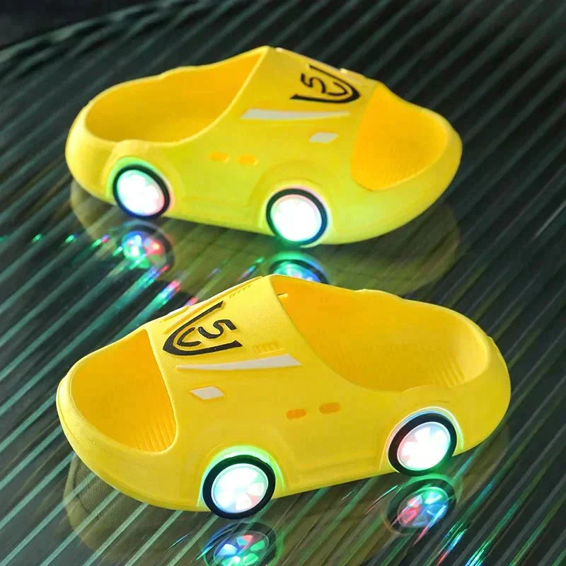 Kids Luminous Cartoon Car LED Slippers 🌟 - Affordable streetwear  from swagstreet wear - Just £12.99! Shop now at swagstreet wear