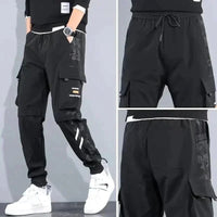 Thumbnail for Men's Trendy Fleece Cargo Pants | Multi Pocket Hip Hop Joggers - Affordable streetwear  from swagstreet wear - Just £22.99! Shop now at swagstreet wear