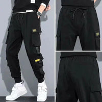 Thumbnail for Men's Trendy Fleece Cargo Pants | Multi Pocket Hip Hop Joggers - Affordable streetwear  from swagstreet wear - Just £19.99! Shop now at swagstreet wear