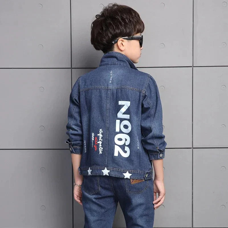 "Playful Denim Duo: Stylish & Comfy Kids' Set" - Affordable streetwear  from swagstreet wear - Just £55.99! Shop now at swagstreet wear