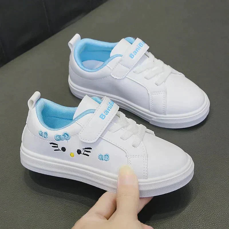 ROMSUNS Kids Anti-Slip Leather Sneakers - Pink Blue - Affordable streetwear  from swagstreet wear - Just £23.99! Shop now at swagstreet wear