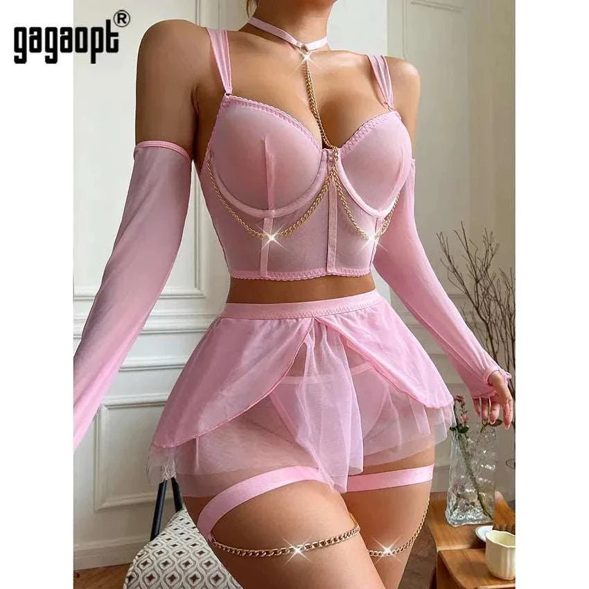 Ruffled Elegance Lace Lingerie Set - Affordable streetwear  from swagstreet wear - Just £34.99! Shop now at swagstreet wear