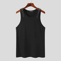 Thumbnail for Sleek Leather Button Sleeveless Tank Top - Affordable streetwear  from swagstreet wear - Just £28.99! Shop now at swagstreet wear