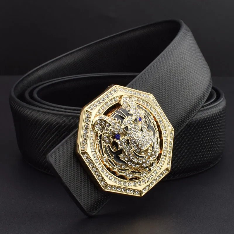 Tiger Bound Buckle Men's Cowskin Waist Strap - High-Quality Fashion Belt - Affordable streetwear  from swagstreet wear - Just £28.99! Shop now at swagstreet wear
