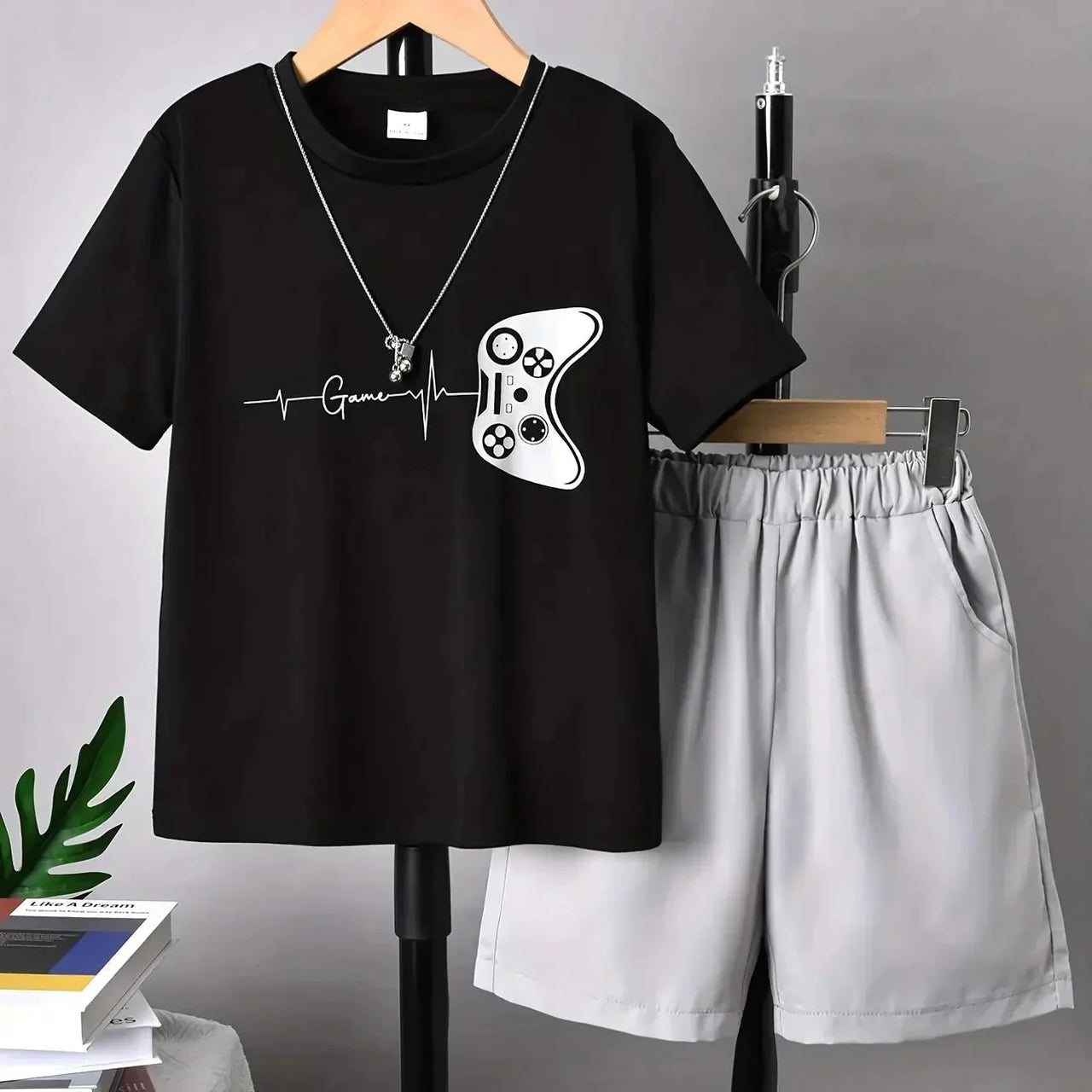 Trendy Game Console Graphic T-shirt & Shorts Set for Kids - Affordable streetwear  from swagstreet wear - Just £28.99! Shop now at swagstreet wear
