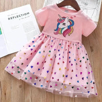 Thumbnail for Unicorn Sequins Princess Dress for Girls - Affordable streetwear  from swagstreet wear - Just £17.99! Shop now at swagstreet wear