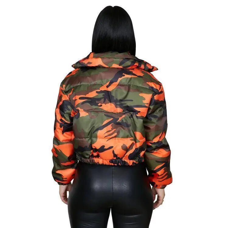 Winter Camo Zip-Up Parka: High Collar, Full Sleeve, High Street Style - Affordable streetwear  from swagstreet wear - Just £55.99! Shop now at swagstreet wear