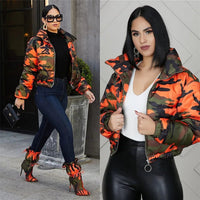 Thumbnail for Winter Camo Zip-Up Parka: Stylish and Warm Coat for Women - Affordable streetwear  from swagstreet wear - Just £55.99! Shop now at swagstreet wear